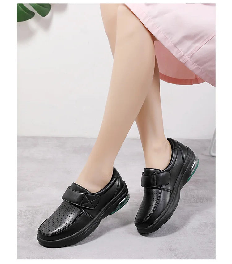 Platform White Shoes Women Casual Comfortable Light Nurse Work Shoes Fashion Slip on Non-slip Loafers Chaussure Femme