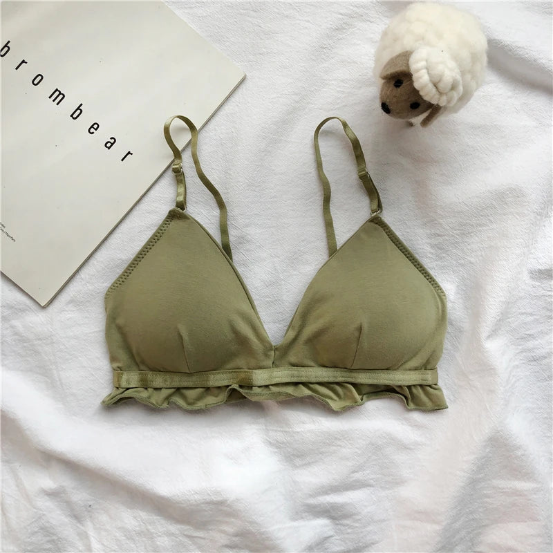 Non-wire Bras for Women Seamless Bra Top Sexy Lingerie Female Soft Brassiere Solid Color Back Closure Underwear