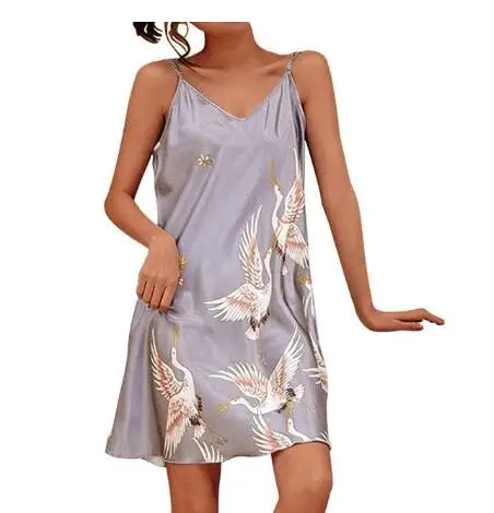 Sexy Lingerie Silk Nightdress Short Sleeve Casual Nightgowns Women Clothing Set Summer Plus Size Loose Sleepshirts M-3XL