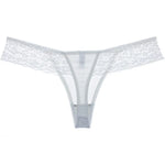 See-through Mesh Yarn Women's T-back Embroidery Lace Edge Ladies Thongs Sexy Low-waisted T-pants Seamless Female G-string