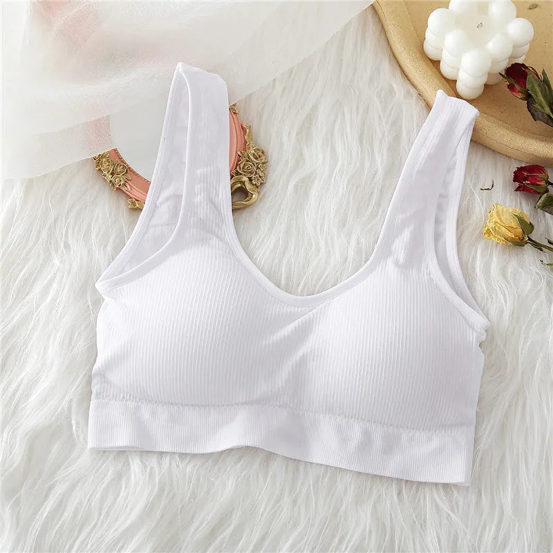 FINETOO Padded Tube Tops Sexy Crop Top Seamless Underwear U-Back Wrapped Chest Streetwear Female Fitness Tops Tank Lingerie 2020