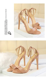 BIGTREE Shoes 11 cm High Heeled Sandals Women Summer Shoes Stiletto High Heels Open toed hollowed out Women Sandals Party Shoes