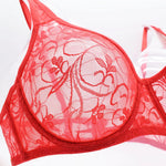 Womens Ultra-thin See Through Bras For Men Mesh Seamless Bralette Embroidery Sexy Lingerie Plus Size Brassiere