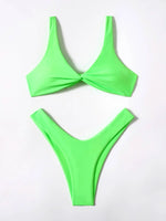 ZTVitality Solid Tie Sexy Bikini 2021 Hot Sale Padded Bra High Leg Bandage Push Up Bikini Set Brazilian Swimsuit Women Swimwear