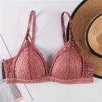 Sexy Deep V Lace Bra Thin Cup No Underwire Comfortable Daily Wear for Small Breasts Women's Fashion Underwear