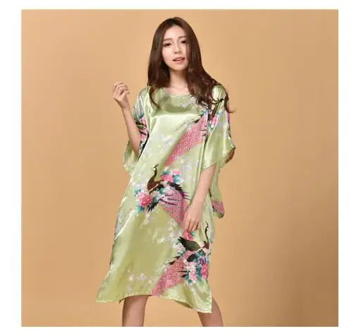 Plus Size Black Women's Summer Lounge Robe Lady New Sexy Home Dress Rayon Nightgown Large Loose Sleepwear Bathrobe Gown S002-B