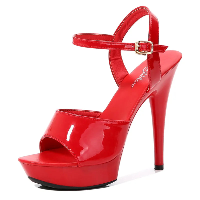 Womens High Heels Sandals 13cm Sexy Stripper Party Pumps Shoes Women Gladiator Platform Candy Color Sandals9j4r