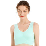 Shockproof Sports Yoga Bra for Women Removable Breast Pad S-7XL Sexy Elastic Back Cotton Sleep Bra Comfortable Sleepwear Top