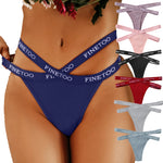 Women's Low Waist Bikini Briefs Seamless Thongs Panties Female Cotton G-String Underwear Ladies Letter Belt Lingerie M-XL Girls