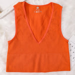 Summer Crop Top Women V-Neck Tanks Sexy Lingerie Sleeveless Short Tee Rib Fitness Underwear Sport Seamless Bra Tops Camisole