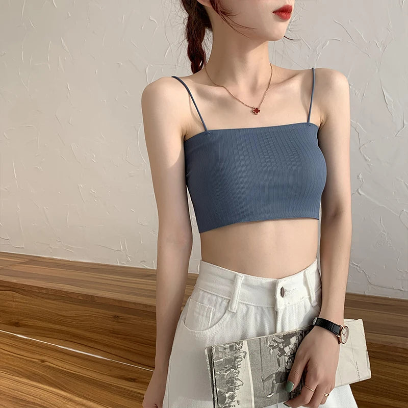 Tube Top Strapless Bras For Women Sexy Seamless Underwear Female Crop Top Sexy Lingerie Ice Silk Bandeau Removable Pads Bra