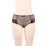 Pink High Waist Lace Strappy Panty for Women Sexy See Through Mesh Thong Underwear Plus Size Breathable