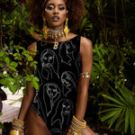 Striped Women One Piece Swimsuit High Quality Swimwear Printed Push Up Monokini Summer Bathing Suit Tropical Bodysuit Female