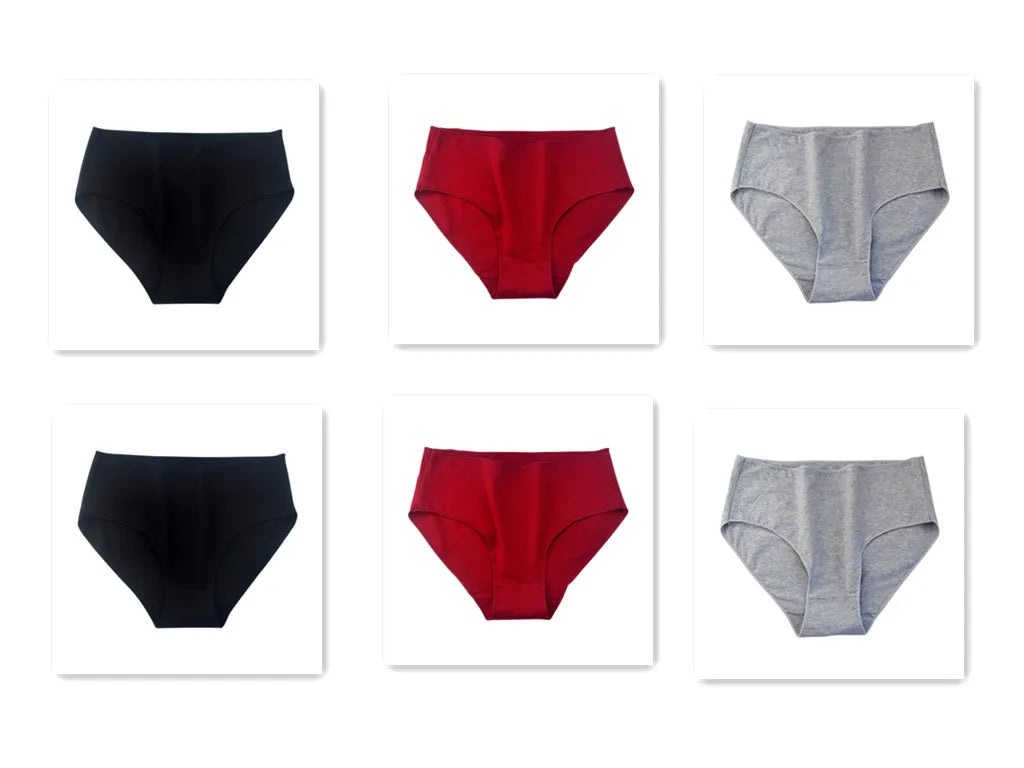 6Pcs/Set Women High Waist Cotton Briefs Breathable Panties Seamless Edge Comfort Underwear Solid Color Soft M-2XL Intimates