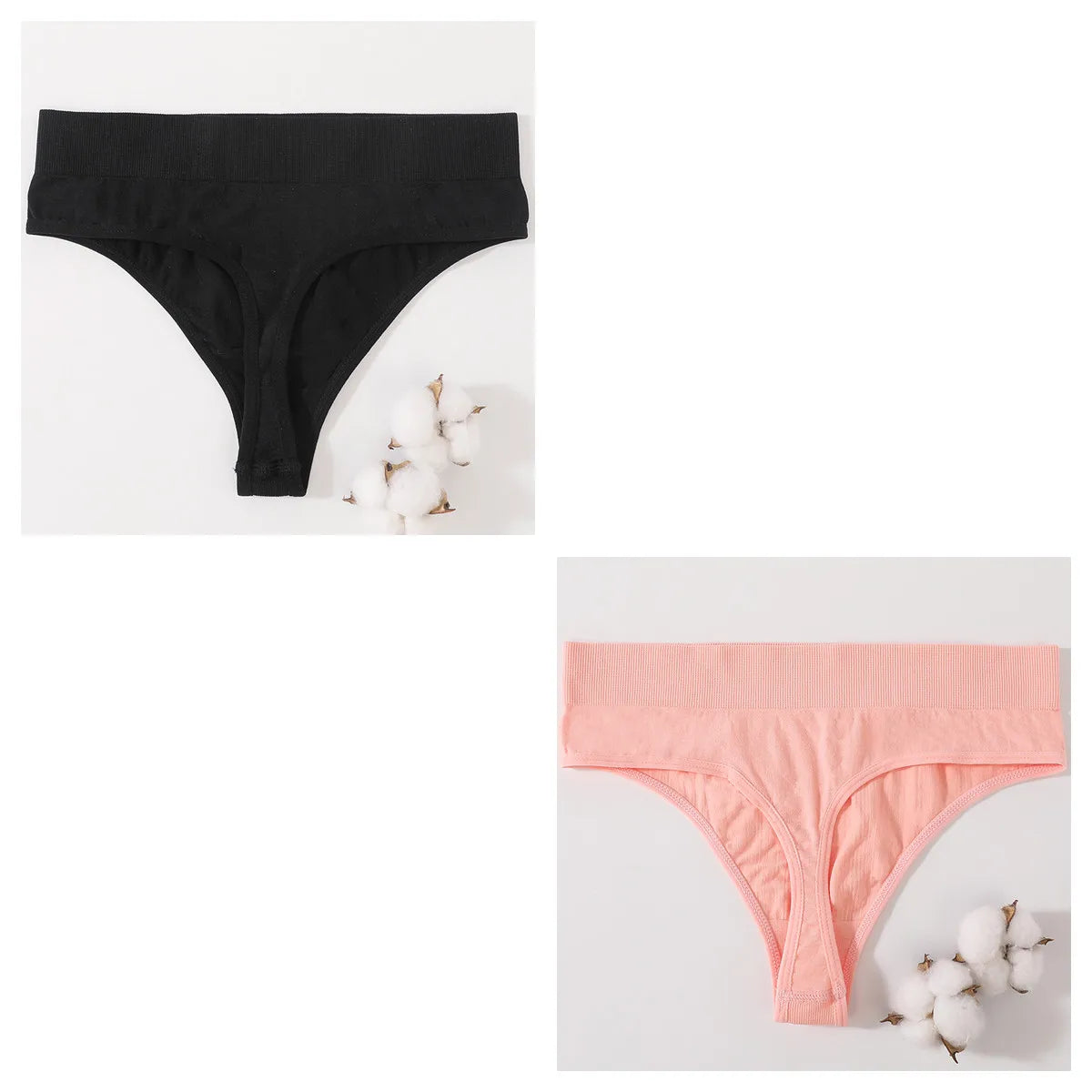 2Pcs/Set Women Panties High Waist Panties Sexy Bodyshaper Thongs Female Underpants Seamless Underwear Sports G-string Intimates
