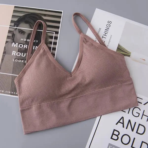 Women Tube Top U Back Crop Top Push Up Bra Sexy Lingerie Seamless Underwear Female Solid Color Sport Top Fitness Brassiere