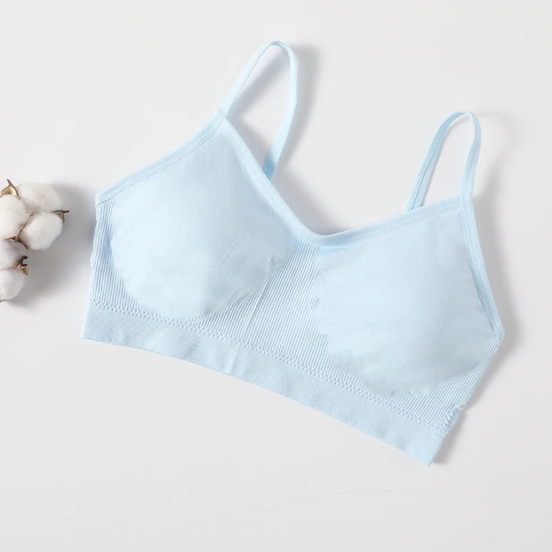 Women's Wireless Bra Sports Tube Top Ribbed Ruched Camisole Bralette With/Without Pads Underwear Sexy Lingerie M-L Intimates