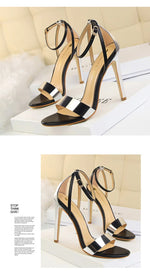 BIGTREE Shoes 11 cm High Heeled Sandals Women Summer Shoes Stiletto High Heels Open toed hollowed out Women Sandals Party Shoes