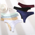 3Pcs/Set Women Cotton G-String Panties Female Low Rise Thongs Ladies Sexy Bikini 7 Solid Color Girl Soft M-XL Intimates Lingerie
