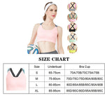 Women's Cross Back Sports Bra, Seamless Wireless Workout Top with Removable Pads for Yoga Running Gym