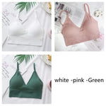 3Pcs/Set Women Sexy Crop Tops Seamless Bra Female Streetwear Sport Crop Top Tee Solid Color Underwear Lingerie Push Up Bra