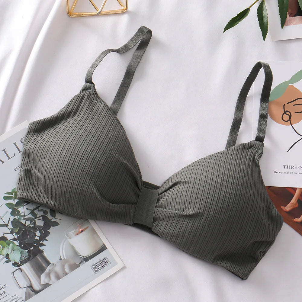 Push-Up Bras for Women Sexy Adjustable Straps Brassiere Wire Free Bra Seamless Underwear Solid Color Lingerie One Size