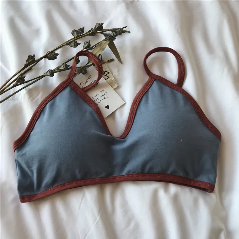 Women Wireless Bra Comfort Cotton Fabric Padded Bras Sexy Lingerie Small Cup Tube Top Removable Pads Brassiere One Size