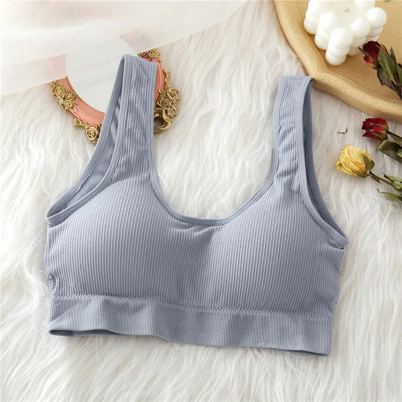 FINETOO Padded Tube Tops Sexy Crop Top Seamless Underwear U-Back Wrapped Chest Streetwear Female Fitness Tops Tank Lingerie 2020