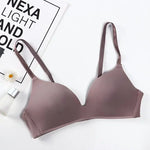 Thin Triangular Cup Bra Adjustable Shoulder Strap Gather Brassiere Wireless Anti-glare Bralette Seamless Sleeping Women Lingerie