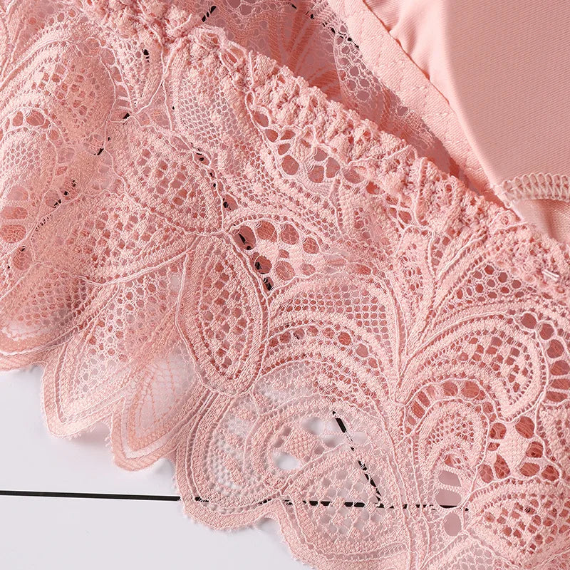 Floral Lace Bras Women Sexy Lingerie V-Neck Bralette Female Wire Free Underwear Beauty Back Push-Up Bra Brassiere