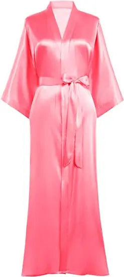 2021 New Satin Chiffon Robes Bridesmaid Robes Bride Robe Women Wedding Long Robe Bathrobe White Robe Satin Robe