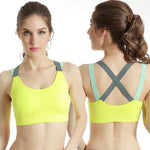 Women's Cross Back Sports Bra, Seamless Wireless Workout Top with Removable Pads for Yoga Running Gym