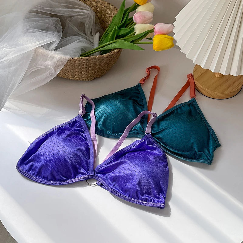 Women Push Up Bra Sexy Lingerie Bralette Wirefree Bra Sexy Deep Vneck Wireless Underwear Thin Seamless Bra Crossback Bra