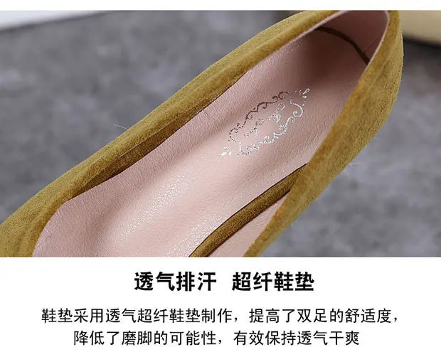 Suede princess women wedge shoes pointed toe pumps high heels platform Mary Jane office lady pumps party espadrilles cute shoesb