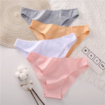 FINETOO M-2XL Women Cotton Underwear 3Pcs/set Comfortable Panties Ladies Plus Size Underpants Solid Color Briefs Female Lingerie