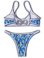 ZTVitality Swimwear Women 2025 New Arrival Print Whip Stitch Sexy Bikini Padded Bra Mid Waist Bandgae Swimsuit Brazilian Biquini