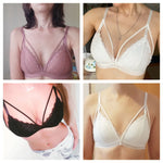 Floral Lace Bra Push-Up Bra For Women Lace Bralette Female Sexy Lingerie V-Neck Brassiere Wire Free Light Pads Underwear