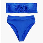 ZTVitality Strapless Ring Blue Bikinis Sexy Bikini 2025 New Arrival Padded Bra High Waist Swimsuit Backless Lace Swimwear Women