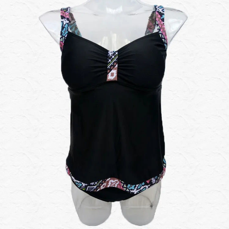 Summer Swimwear for Women Tankini Swimsuit Vintage Push Up Bathing Suit 3XL Blue Black Beachwear Female Women's Swimwear 2019