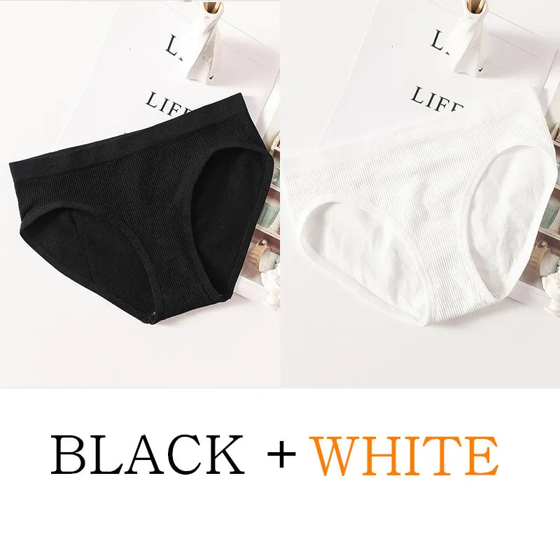 2Pcs/Set Seamless Panties Women Stretch Brief Panty Low Rise Underwear Sexy Female Full Coverage Underpants Lingerie