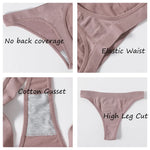 3Pcs/Set Women Brazilian Panties High Rise G-string Thongs Female Underpants Sexy Lingerie Sports Seamless Underwear M-XL T-Back