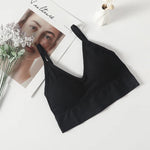 Crop Tops Women's Underwear Sexy Low Back Bralette Camis Non adjustable shoulder straps Bra Bandeau With breast pads Tank Vest