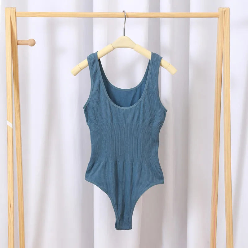Women Seamless Jumpsuits Tummy Control Shapewear Pants Female Bodysuit Slimming Underwear U Back Tops Sexy Thongs Bodyshaper