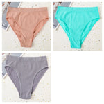 3Pcs/Set Seamless Panties Women High Waist Briefs High Cut Sports Bottom Underwear Female Stretch Rib Underpants Sexy Lingerie