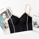 Women Tanks Top Low Back Crop Top Underwear Female Crop Sport Seamless Tops Sexy Lingerie Backless Removable Padded Camisole