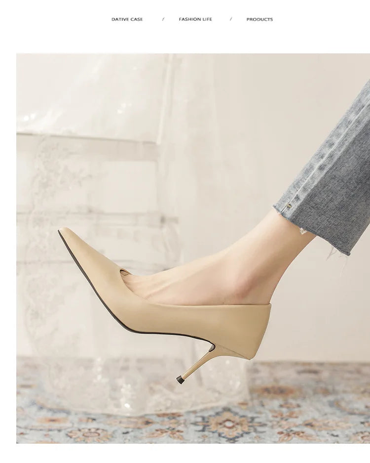 Pumps shoes Women Fashion Office Basic High Heels Work Lady Shoes Black Pink Green Thin Heels Brand Point Toe998