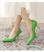 Pumps shoes Women Fashion Office Basic High Heels Work Lady Shoes Black Pink Green Thin Heels Brand Point Toe998