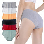 1 Pack Soft Cotton Briefs Women High Waist Panties Ladies Solid Color Women's Full Coverage Plus Size Lingerie M-2XL Intimates