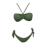 ZTVitality Solid Ribbed Lace Up Sexy Bikini 2026 New Padded Bra Low Waist Brazilian Swimsuit Female Swimwear Women Bathing Suit