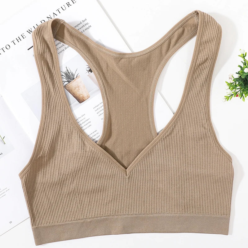 Seamless Bras For Women Bra Tops Wirefree Brassiere Unlined Deep Vneck Bra Comfort LingerieBralette Top Female Underwear